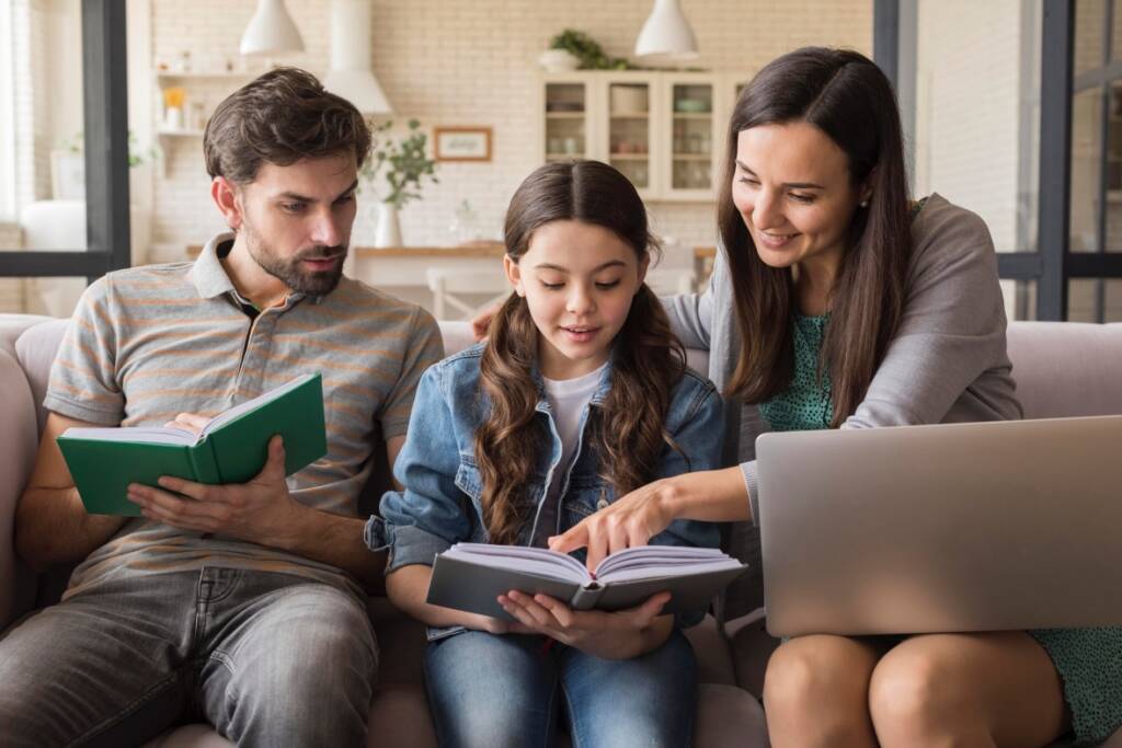 Family reading the Bible
