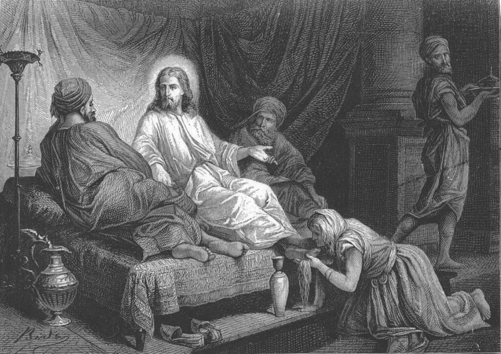 Jesus being anointed in Betania