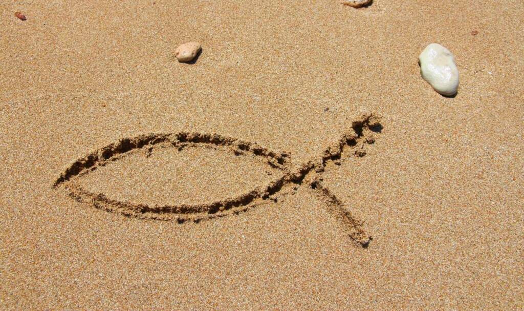 ichthys in the sand