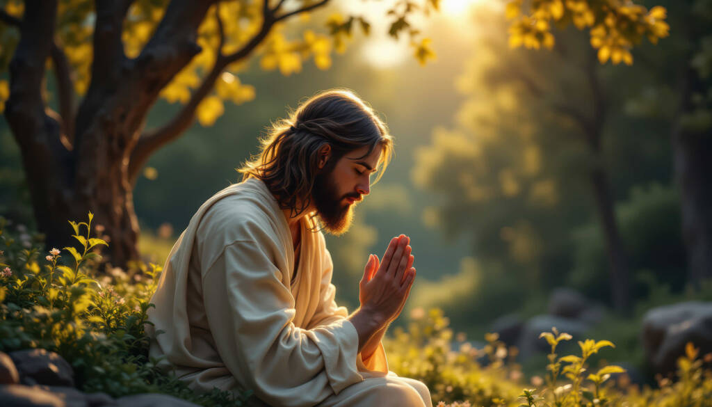 Jesus praying at the garden