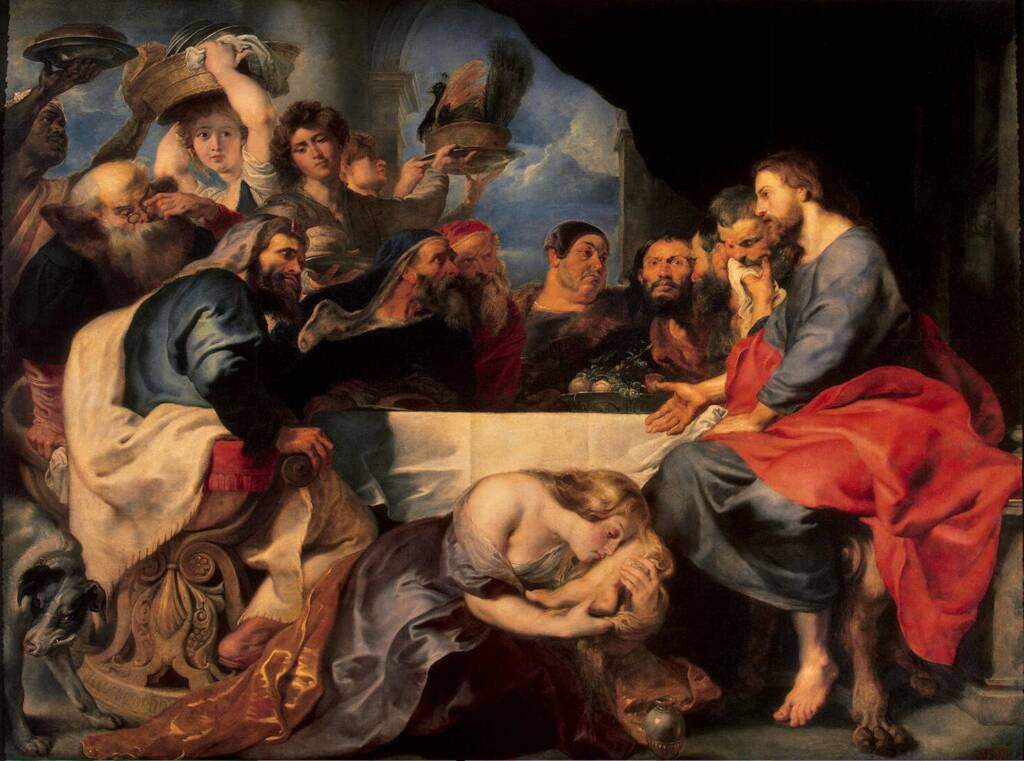 Jesus in the house of Simon the Pharisee, 1618, by Peter Paul Rubens.