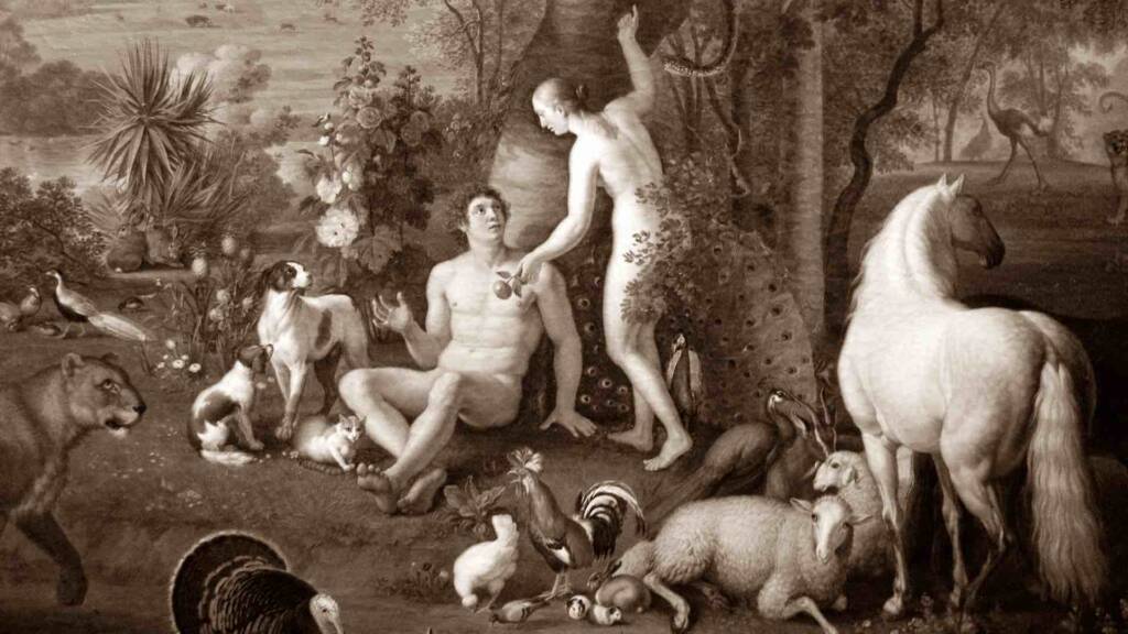 Adam and Eve in the garden of Eden